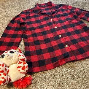 J. Crew Red and Black Checkered Shirt